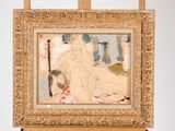 une photo d'un tableau représentant une femme nue sur un chevalet