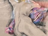 dessin représentant une femme nue assise sur un canapé, de dos par rapport à l'appareil photo
