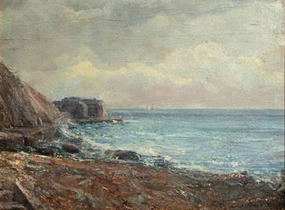 ECOLE DU DEBUT DU XXEME SIECLE Fort en bord de mer