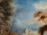 painting of a painting of a man and a woman in a landscape