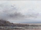 an image of a painting of a landscape with a person on a horse