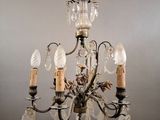 a chandelier with a bunch of lights hanging from it