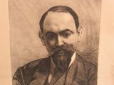 portrait d'un homme avec une moustache et une barbichette, dans un cadre