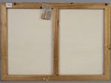 an image of a pair of wooden framed pictures hanging on a wall
