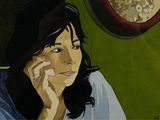 un tableau représentant une femme en train de parler au téléphone portable