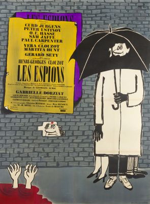 a painting of a man holding an umbrella next to a wall