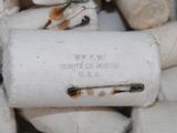 a close up of a piece of cloth with a pin on it