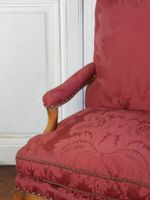 FAUTEUIL dit "coin de feu" en hêtre mouluré et sculpté à dos… (photo 5)