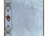 a blue and gold mirror with a decorative border around it