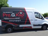 a van that is parked in a parking lot
