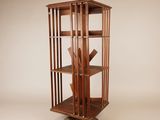 une grande bibliothèque en bois comportant plusieurs étagères