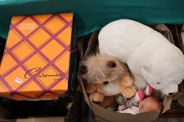 Lot de peluches modernes, couverture chauffante, appuie tête de v...