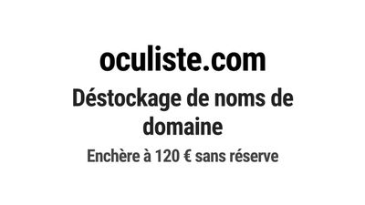 Nom de domaine oculiste.com. Catégorie: Santé et médical.