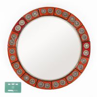 Oswald Tieberghien (1936), miroir rond, bois patiné et céram… (photo 2)