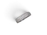 a close up of a diamond ring on a white background