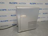 an image of a silver refrigerator sitting on top of a counter