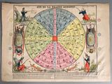 an old map of the world with a lot of people around it