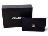 chanel black quilted clutch bag