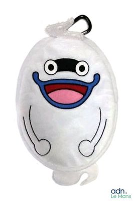 une image représentant une peluche blanche avec le nez et la bouche bleus
