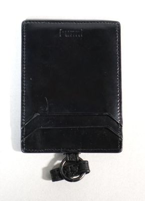 F-UNNI Porte carte en cuir noir