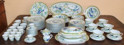 a table with a lot of plates and bowls on it