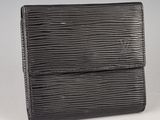 louis vuitton wallet in black epi leather