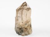 une grosse pierre de quartz transparent sur fond blanc