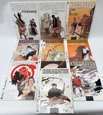 the covers of the manga books are lined up on the table