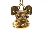gold plated necklace with an image of an angel on it