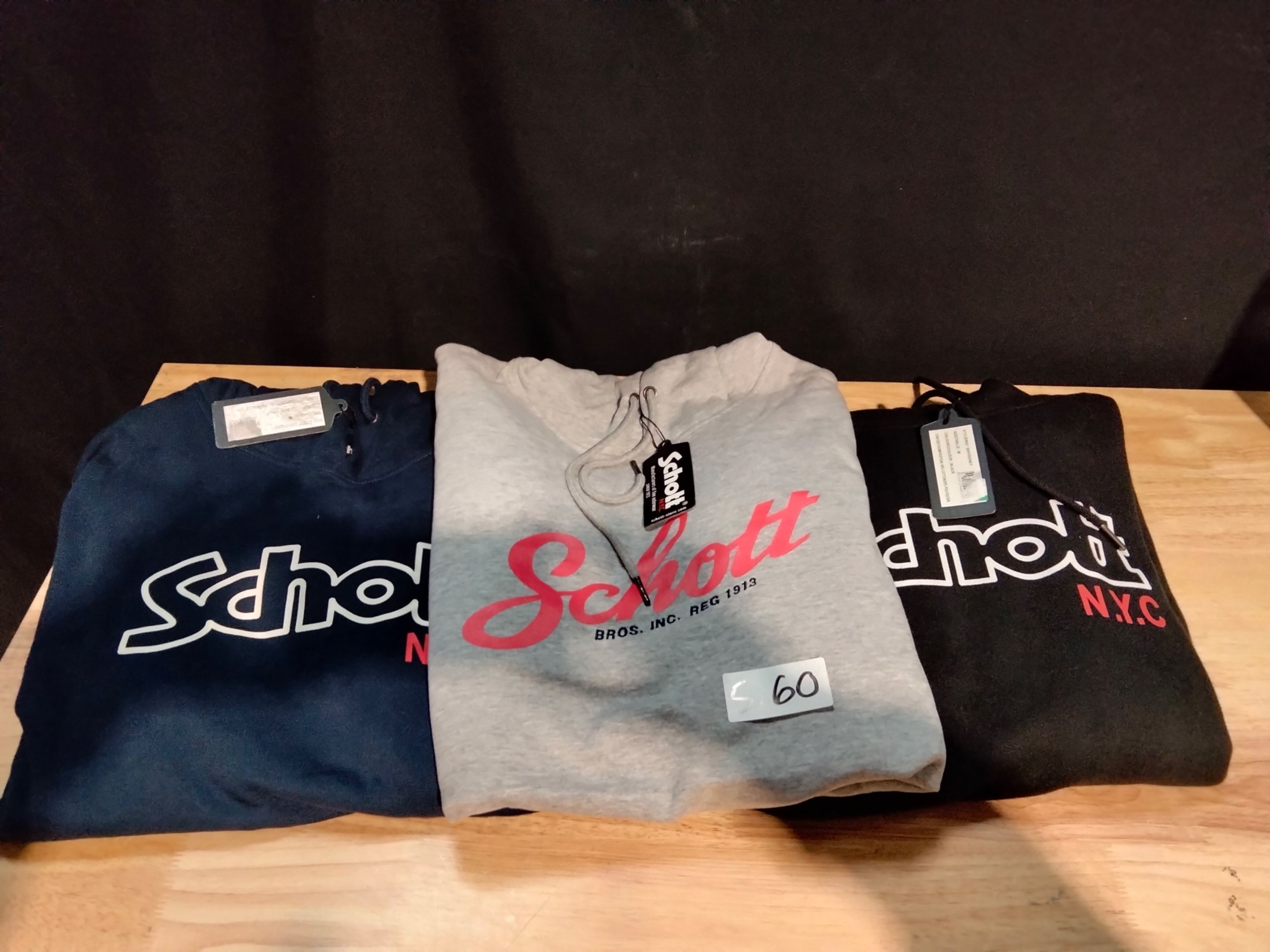 Lot de 3 sweats à capuche Schott Taille M