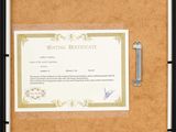 a picture of a picture of a certificate on a bulletin board