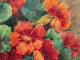 a painting of flowers in a vase on a table