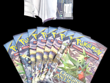 a lot of pokemon trading cards on a black background