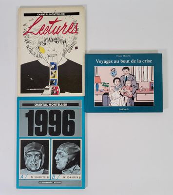 trois livres posés sur un mur blanc, sur lesquels figurent des photos d'hommes et de femmes