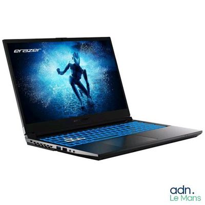 lenovo laptop with a picture of a person swimming on the screen