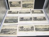 a lot of old postcards in a case