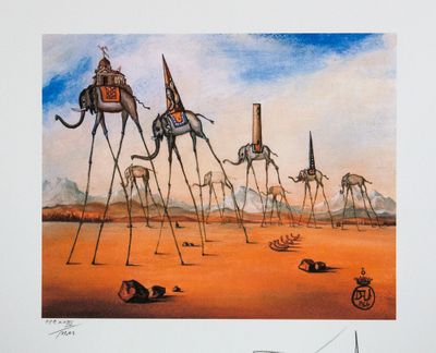 une photo d'un tableau représentant « La Guerre des mondes »