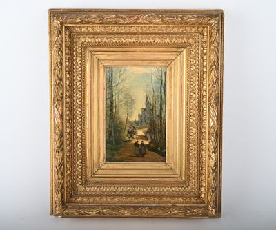 Impression sur panneau représentant des promeneuses. - Photo 1