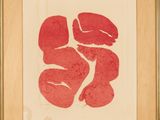an image of a picture of a piece of art with red paint