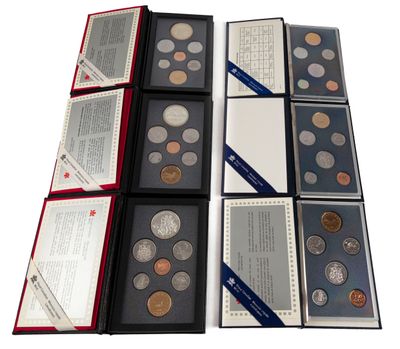 un coffret contenant six pièces américaines différentes