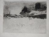 dessin représentant un bateau dans l'eau, en noir et blanc