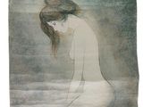 une image d'une peinture représentant une femme assise sur le sol