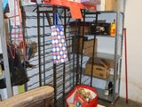 a room with a lot of boxes on the shelves