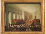 an image of a painting of a large group of people in a room