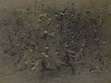 une photo d'une œuvre d'art posée par terre