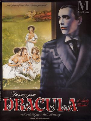 an old movie poster of a man in a tuxedo and a woman in a dress