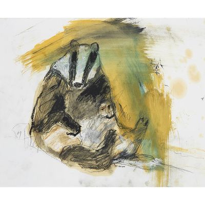 une image représentant un dessin d'un blaireau et d'un chat