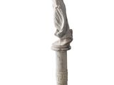 an image of a statue of a woman standing on top of a column