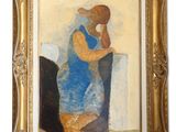 une image représentant un tableau où l'on voit une femme adossée à un mur