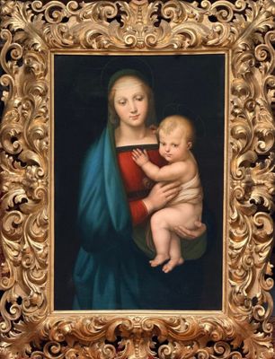 une image d'une peinture représentant une femme tenant un bébé